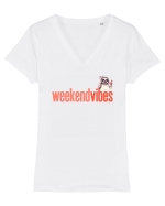 WEEKEND VIBES - lenes cu cocktail 2 Tricou mânecă scurtă guler V Damă Evoker