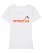 WEEKEND VIBES - lenes cu cocktail 2 Tricou mânecă scurtă guler larg fitted Damă Expresser