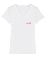 WEEKEND VIBES - lenes cu cocktail 2 b Tricou mânecă scurtă guler V Damă Evoker