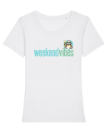 WEEKEND VIBES - lenes cu cocktail 3 Tricou mânecă scurtă guler larg fitted Damă Expresser