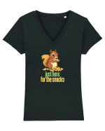 JUST HERE FOR THE SNACKS - VEVERITA - SUNT AICI PENTRU GUSTARI Tricou mânecă scurtă guler V Damă Evoker