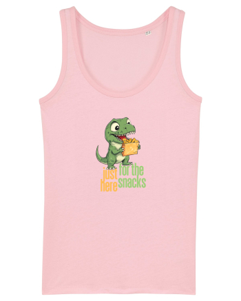 JUST HERE FOR THE SNACKS - DINOZAUR - SUNT AICI PENTRU GUSTARI Cotton Pink