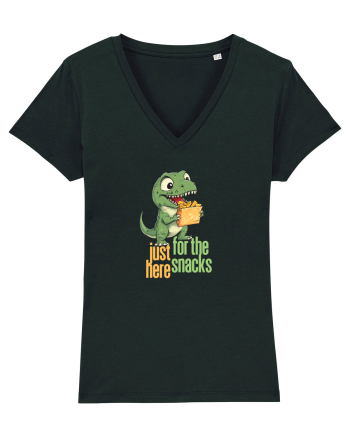 JUST HERE FOR THE SNACKS - DINOZAUR - SUNT AICI PENTRU GUSTARI Black