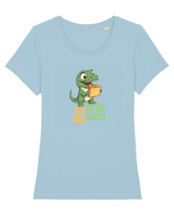 JUST HERE FOR THE SNACKS - DINOZAUR - SUNT AICI PENTRU GUSTARI Sky Blue