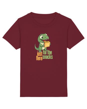 JUST HERE FOR THE SNACKS - DINOZAUR - SUNT AICI PENTRU GUSTARI Burgundy