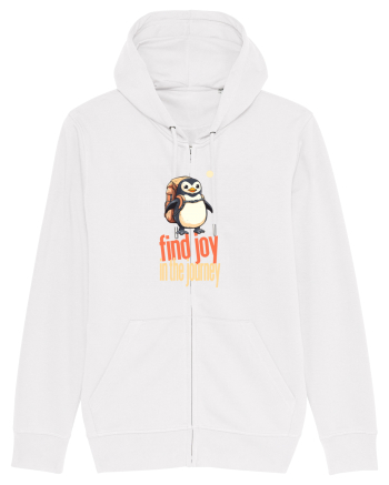 FIND JOY IN THE JOURNEY - PINGUIN - BUCURA-TE DE CALATORIE / DRUM White