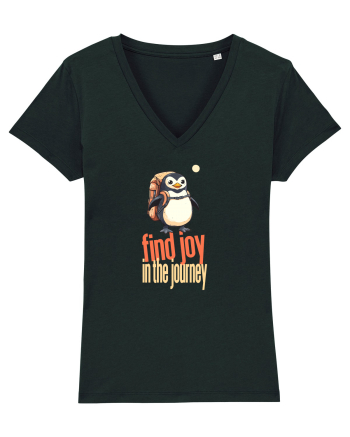 FIND JOY IN THE JOURNEY - PINGUIN - BUCURA-TE DE CALATORIE / DRUM Black
