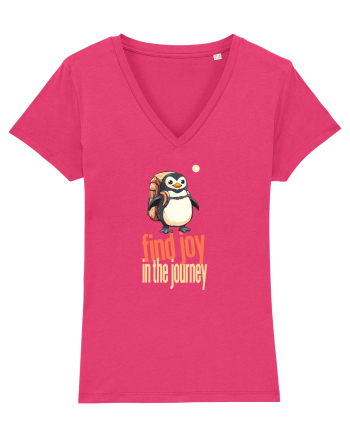 FIND JOY IN THE JOURNEY - PINGUIN - BUCURA-TE DE CALATORIE / DRUM Raspberry