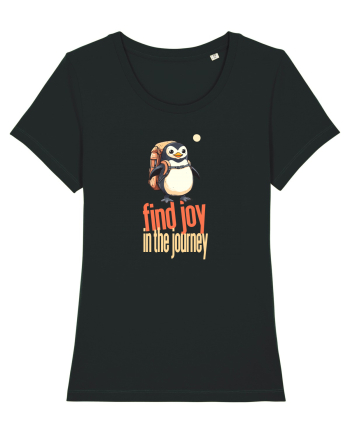 FIND JOY IN THE JOURNEY - PINGUIN - BUCURA-TE DE CALATORIE / DRUM Black