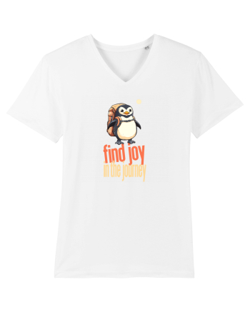 FIND JOY IN THE JOURNEY - PINGUIN - BUCURA-TE DE CALATORIE / DRUM White