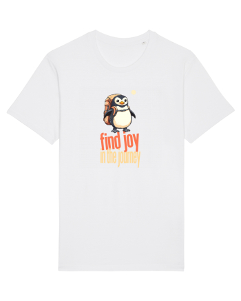 FIND JOY IN THE JOURNEY - PINGUIN - BUCURA-TE DE CALATORIE / DRUM White
