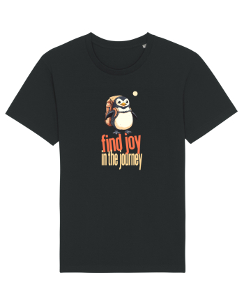 FIND JOY IN THE JOURNEY - PINGUIN - BUCURA-TE DE CALATORIE / DRUM Black