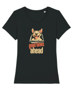 GOOD TIMES AHEAD - CAINE - SE ANUNTA DISTRACTIE Tricou mânecă scurtă guler larg fitted Damă Expresser