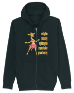 WHY BE MOODY WHEN YOU CAN SHAKE YOUR BOOTY - GIRAFA BELLYDANCER 1 Hanorac cu fermoar Unisex Connector