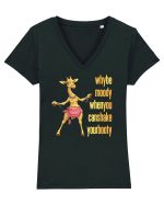 WHY BE MOODY WHEN YOU CAN SHAKE YOUR BOOTY - GIRAFA BELLYDANCER 1 Tricou mânecă scurtă guler V Damă Evoker
