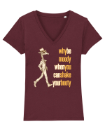 WHY BE MOODY WHEN YOU CAN SHAKE YOUR BOOTY - GIRAFA CU PALARIE Tricou mânecă scurtă guler V Damă Evoker