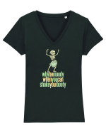 WHY BE MOODY WHEN YOU CAN SHAKE YOUR BOOTY - SCHELET 1 Tricou mânecă scurtă guler V Damă Evoker