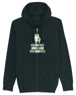 WHY BE MOODY WHEN YOU CAN SHAKE YOUR BOOTY - PISICA GRUMPY Hanorac cu fermoar Unisex Connector
