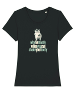 WHY BE MOODY WHEN YOU CAN SHAKE YOUR BOOTY - PISICA GRUMPY Tricou mânecă scurtă guler larg fitted Damă Expresser