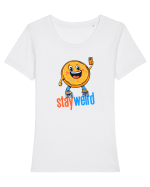 STAY WEIRD - Gogoasa - selfie Tricou mânecă scurtă guler larg fitted Damă Expresser