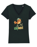 STAY WEIRD - Peste - skateboard Tricou mânecă scurtă guler V Damă Evoker