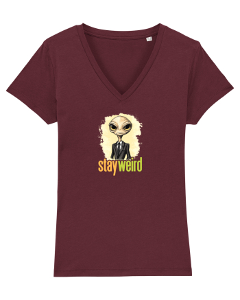 STAY WEIRD - Extraterestru - costum & cravata Burgundy