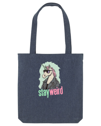 STAY WEIRD - Unicorn - rocker - geaca de piele Midnight Blue