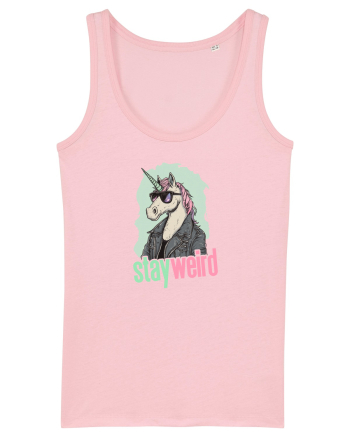 STAY WEIRD - Unicorn - rocker - geaca de piele Cotton Pink