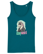 STAY WEIRD - Unicorn - rocker - geaca de piele Maiou Damă Dreamer