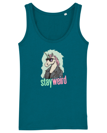 STAY WEIRD - Unicorn - rocker - geaca de piele Ocean Depth