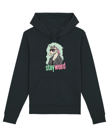 STAY WEIRD - Unicorn - rocker - geaca de piele Black