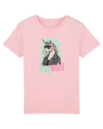 STAY WEIRD - Unicorn - rocker - geaca de piele Cotton Pink