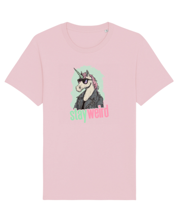 STAY WEIRD - Unicorn - rocker - geaca de piele Cotton Pink