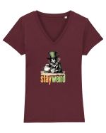 STAY WEIRD - Palarierul cel nebun - Alice Tricou mânecă scurtă guler V Damă Evoker
