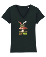 STAY WEIRD - Omida - Alice Tricou mânecă scurtă guler V Damă Evoker