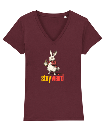 STAY WEIRD - Iepurele alb- Alice Burgundy