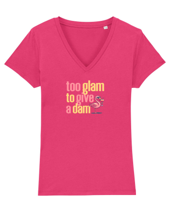 TOO GLAM TO GIVE A DAM Flamingo Raspberry