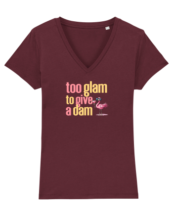 TOO GLAM TO GIVE A DAM Flamingo 2 Burgundy