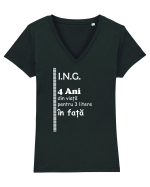Inginer 4 ani din viață pentru 3 litere în față Tricou mânecă scurtă guler V Damă Evoker