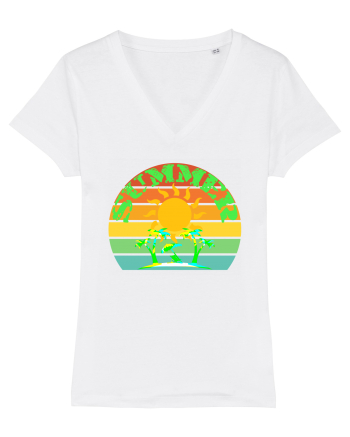 Summer Beach Sunset White