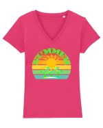 Summer Beach Sunset Tricou mânecă scurtă guler V Damă Evoker