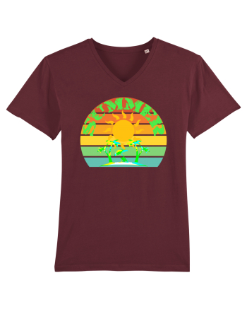 Summer Beach Sunset Burgundy