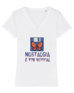 Y2K Throwback Tee Tricou mânecă scurtă guler V Damă Evoker