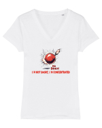 I`M NOT SHORT, I`M CONCENTRATED - BOMBA Tricou mânecă scurtă guler V Damă Evoker
