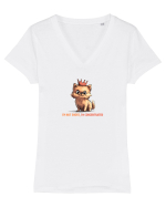 I`M NOT SHORT, I`M CONCENTRATED - POMERANIAN Tricou mânecă scurtă guler V Damă Evoker