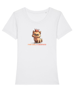 I`M NOT SHORT, I`M CONCENTRATED - POMERANIAN Tricou mânecă scurtă guler larg fitted Damă Expresser