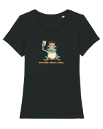 NU IMI TREBUIE O PRINTESA, CI TEQUILA - PRINT BROSCOI Tricou mânecă scurtă guler larg fitted Damă Expresser