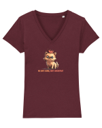 NU SUNT SCUND, SUNT CONCENTRAT - POMERANIAN Tricou mânecă scurtă guler V Damă Evoker