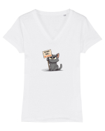 NU SUNT TIMID... NU TE PLAC - PISOI 1 Tricou mânecă scurtă guler V Damă Evoker