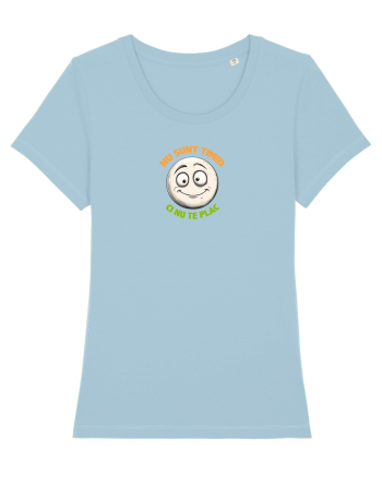 NU SUNT TIMID, CI NU TE PLAC - EMOJI / EMOTICON Sky Blue